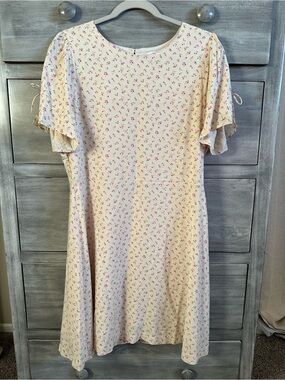Madewell Flutter Tie Sleeve Retro Dress in Dutch Dandelion Print | Size 8